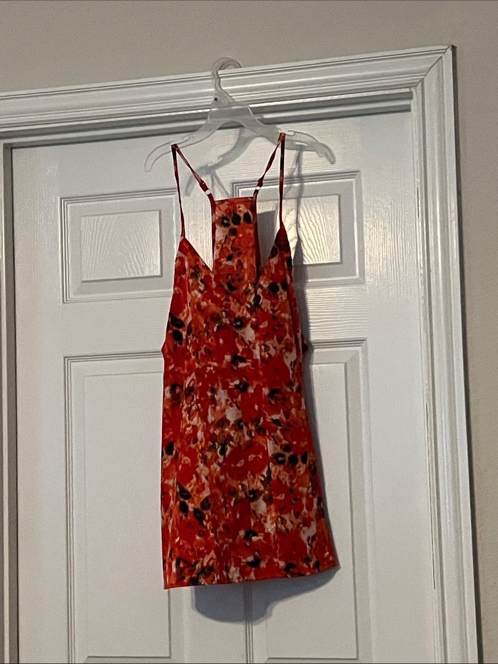 Orange Floral tank with Spaghetti Straps